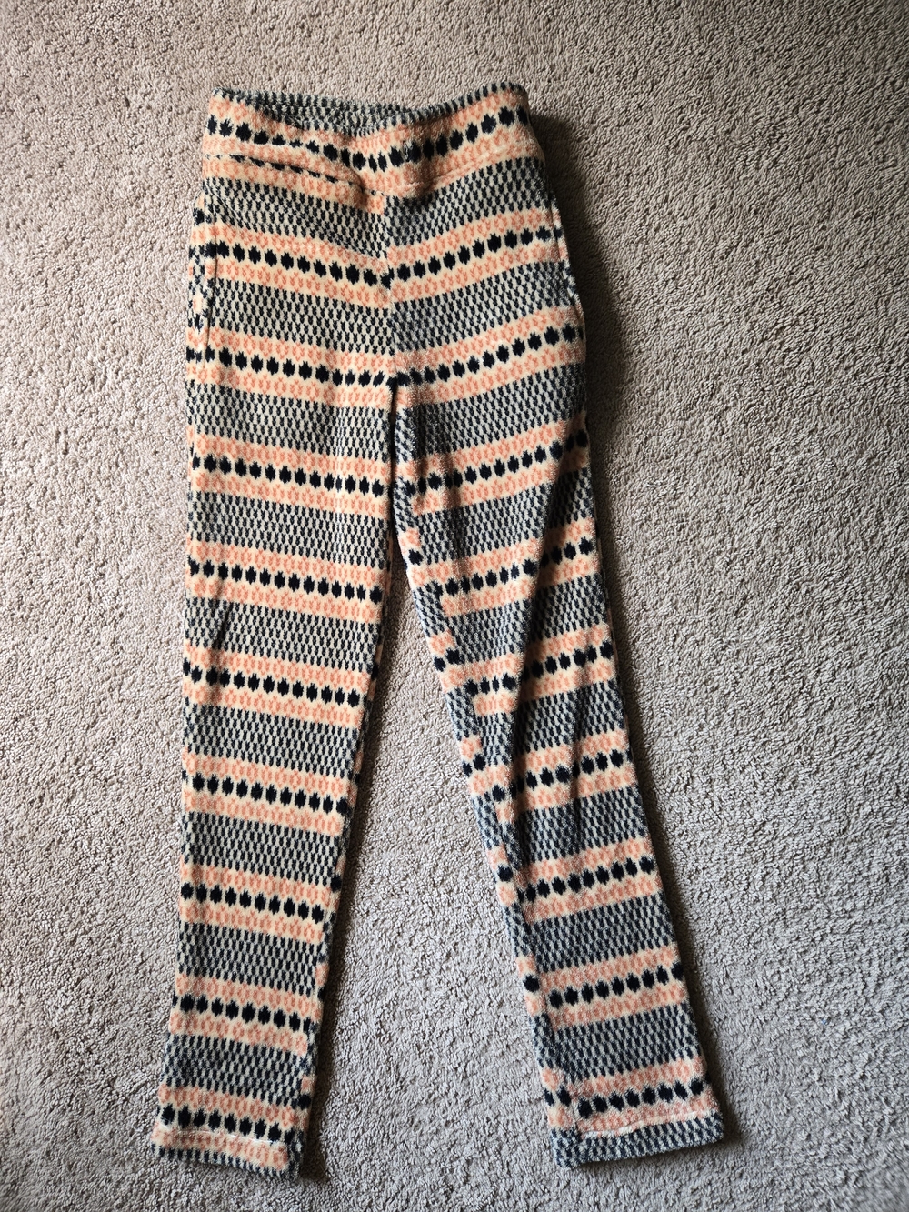 Fornia LA Orange Black Patterned Fleece Pants XS